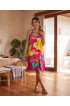 Hand Painted Rayon Halter Mini Dress Hand Painted Rayon Halter Mini Dress